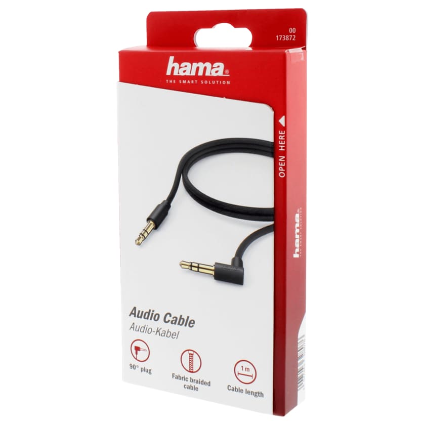 Hama Verbindungskabel 3,5mm Klinken-Stecker 1m schwarz